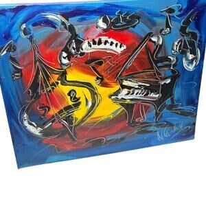 Mark Kazav Painting - Jazz - size 16" x 20" with COA - Musical Original Artist